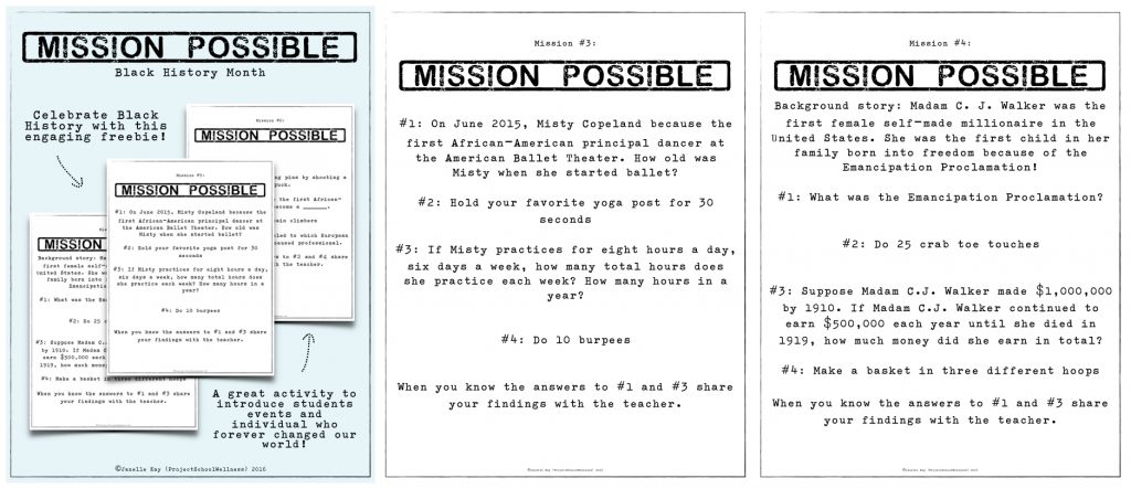 Mission Possible Black History Month Activity