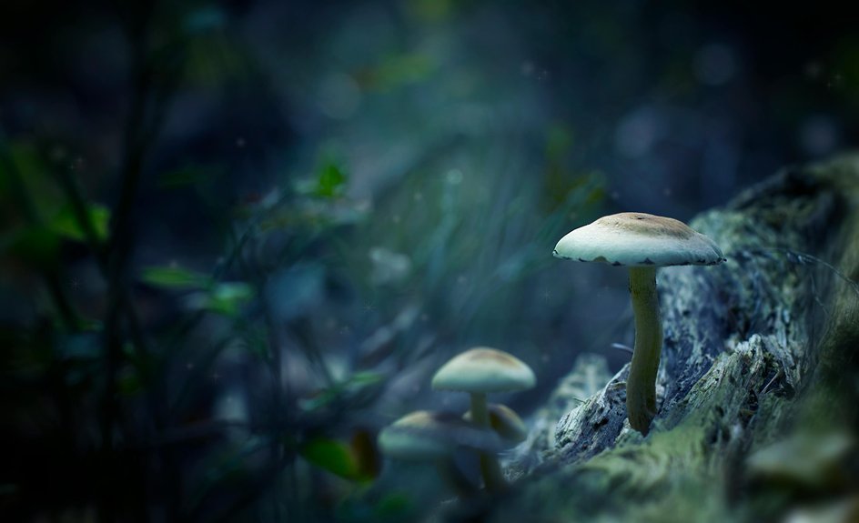 Champignon orange sur bois mort